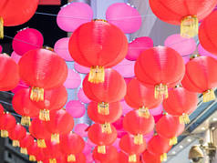 元宵节期间的中国灯笼