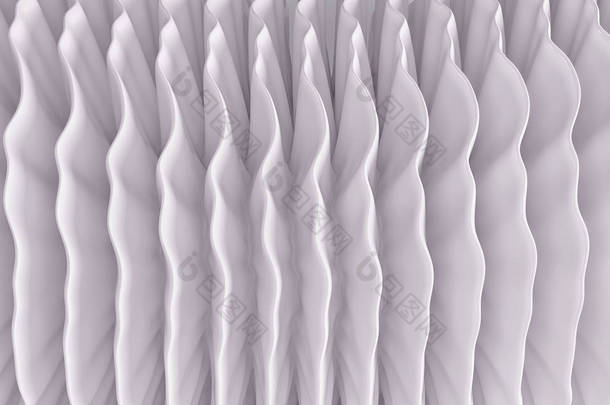 白色波浪形背景,色彩艳丽,造型典雅. 3D渲染
