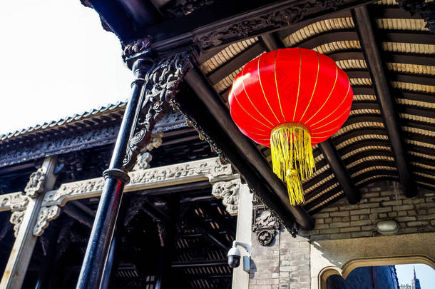 中国历史建筑上的红灯灯