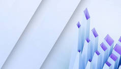 几何立方体背景冰的形状与创意蓝天渲染现代裁剪纸线概念