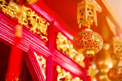 中国元宵节灯笼的特写镜头