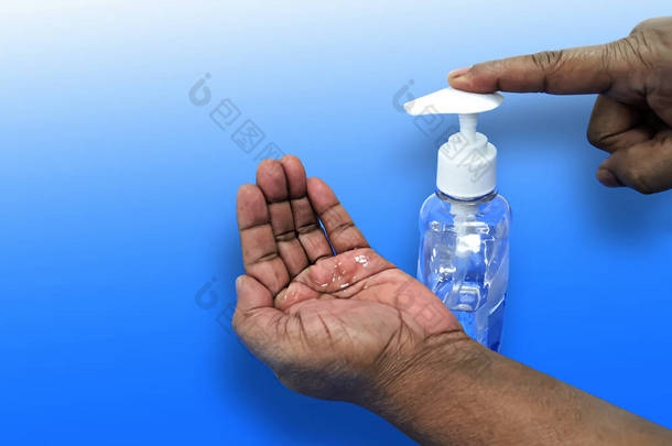 手拿式清洁剂凝胶应用的特效图像