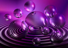 未来派紫色球体图形 
