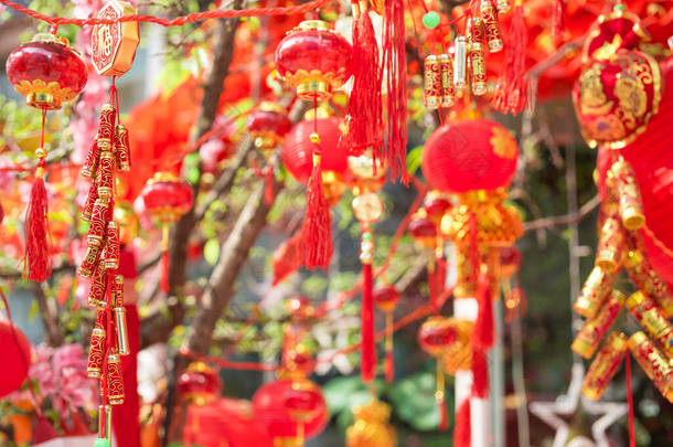 中国新年背景。装饰中国风格