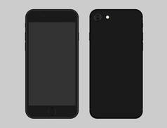 iPhone SE 2020 。白色背景下的智能手机黑色隔离