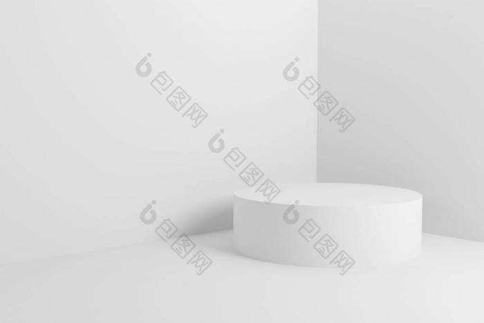 产品抽象背景图白色讲台渲染插图最小设计空图片-包图网企业站