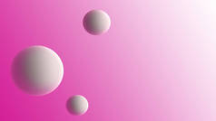 白色3D圆圈，浅粉色背景。网页设计。说明1.
