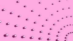 3D球抽象背景。粉色线条，圆圈