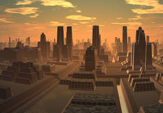 3D渲染未来异形城市- 3D图解