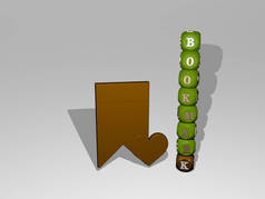 BOOKMARK文字除了3D图标，3D插图