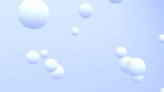 3D渲染蓝色背景与浮动气泡。摘要墙纸。动态壁纸。现代封面设计。3D插图.