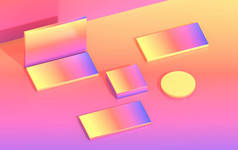 三维基座，用于展示等距、渐变色的商品