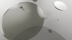 灰色的金属和不透明的圆圈和圆筒的彩色背景.透明玻璃图形设计的背景.3D渲染说明