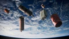 3.空间碎片、地球大气层和空间受到人类废物的污染。美国航天局提供的要素