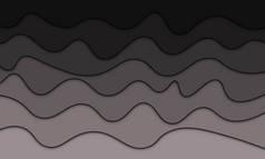 抽象的黑色和灰色渐变波，阴影为纸型。为您的业务设计最好的智能设计.