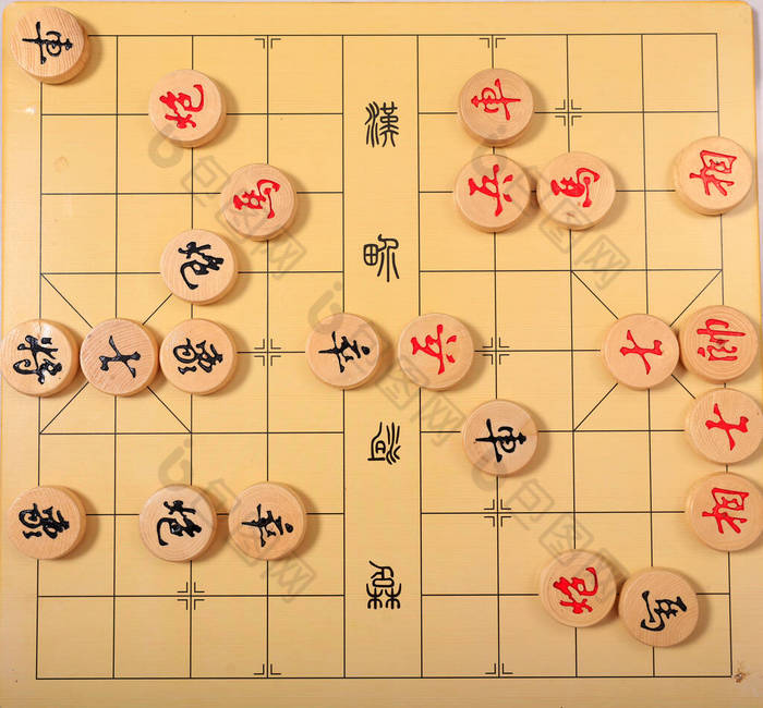 中国象棋是一种传统的中国象棋游戏特写