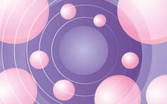 带粉色未来主义行星的紫色背景摘要