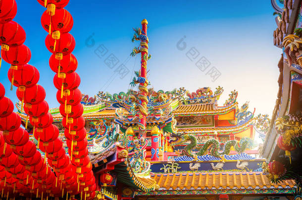 中国古代艺术，是泰国的一个公共场所，那是一个旅游胜地，是中国新年的装饰品。