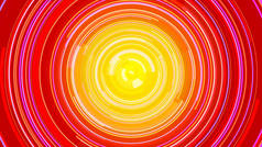 圆形黄色橙色霓虹灯线条技术高科技蓝色背景。数字数字未来能源概念设计.