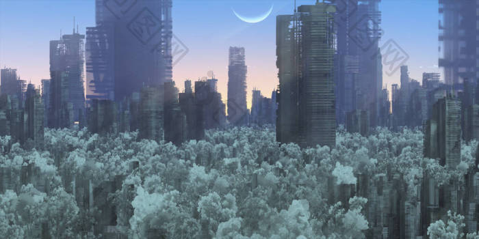 有摩天大楼和建筑物的现代城市天际线图片-包图网企业站