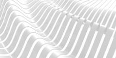 白色抽象液体波浪状背景。3D渲染说明