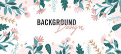 vector background design with floral elements on white background