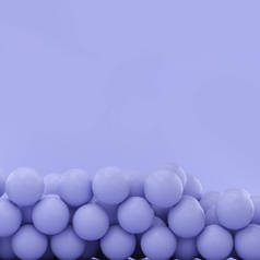 工作室背景上的紫色球体，带有文字或设计的空间。最小空间的概念。3d渲染.