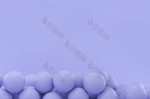 工作室背景上的紫色<strong>球体</strong>，带有文字或设计的空间。最小空间的概念。3d渲染.