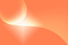 摘要背景橙色未来派图解.橙色背景，有弧形圆形和浅色.