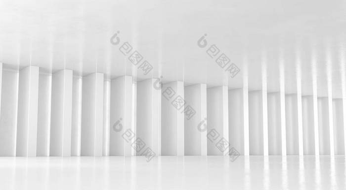 >带柱子的白色楼层和墙体背景现代陈列室设计> 素材关联信息recommend