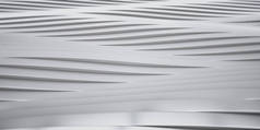 优雅的豪华白色金属线背景.抽象的金属曲线形状。3D渲染