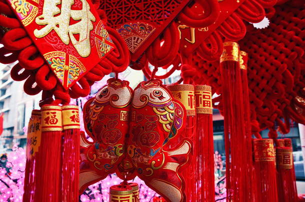 中国新年，红灯笼，灯笼，背景