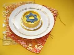 给犹太新年的秋天礼物Rosh Hashanah在节日里的符号