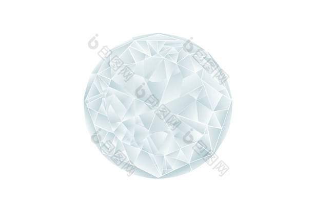 一个现实的钻石。白色背景上没有渐变网