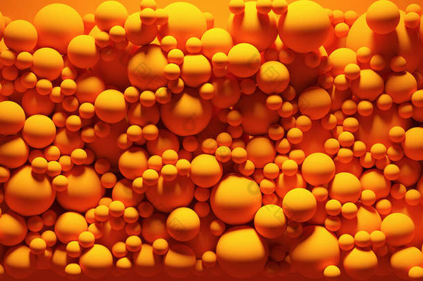 橙色<strong>圆球</strong>三维背景图案3D图解绘制
