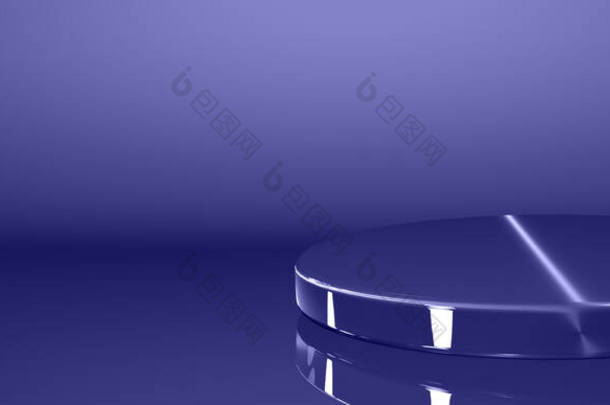 3D image, lilac 17-3938 Very Peri podium background for product demonstration. Empty showcase <strong>mockup</strong>