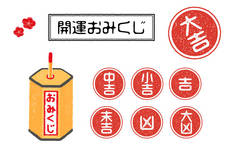 好运图例：Omikuji盒子和幸运邮票