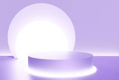 紫色灯台在薰衣草背景上的3D渲染
