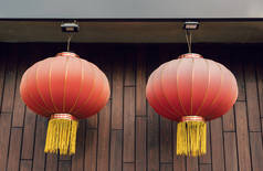 Red lantern for Chinese new year decoration. Chinese New Year in celebration of luck, healthiness, h