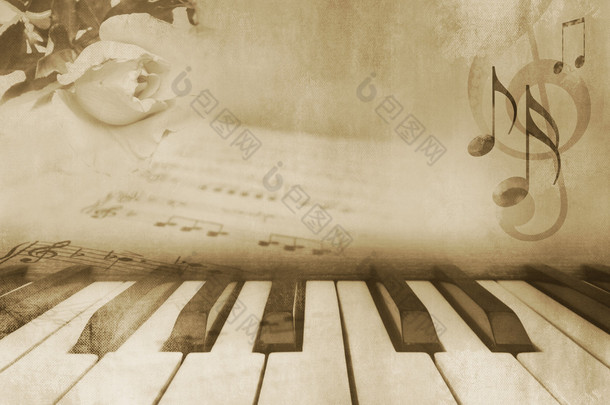 音乐背景-复古钢琴设计
