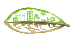 绿色生态城市免受污染的概念，被隔绝在惠特