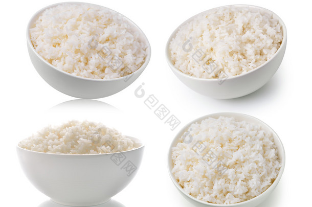 白底碗里的米