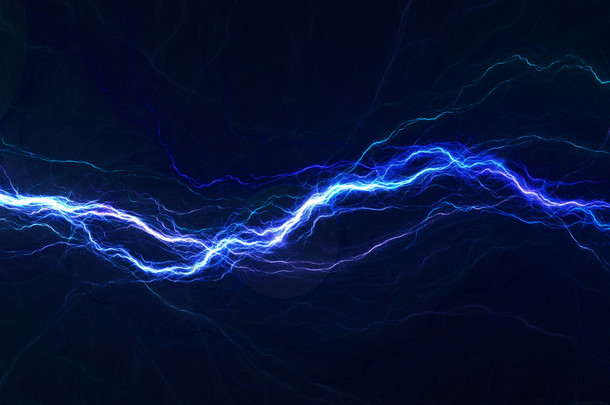 蓝色的<strong>电力</strong>照明，抽象的电气<strong>背景</strong>