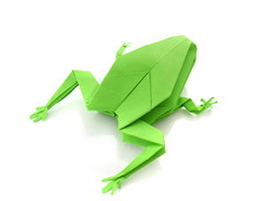 绿色的折纸青蛙