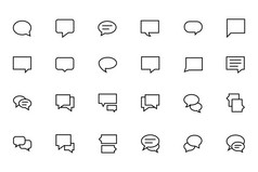 Chat Messages Line Vector Icons 2