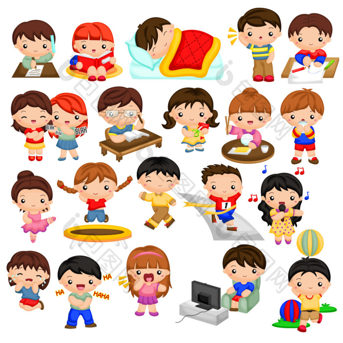 孩子们每天的活动图片-包图网企业站