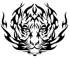 老虎形象，设计纹身，徽章，标志