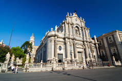 大教堂广场和大教堂的圣阿加莎。意大利西西里岛卡塔尼亚，