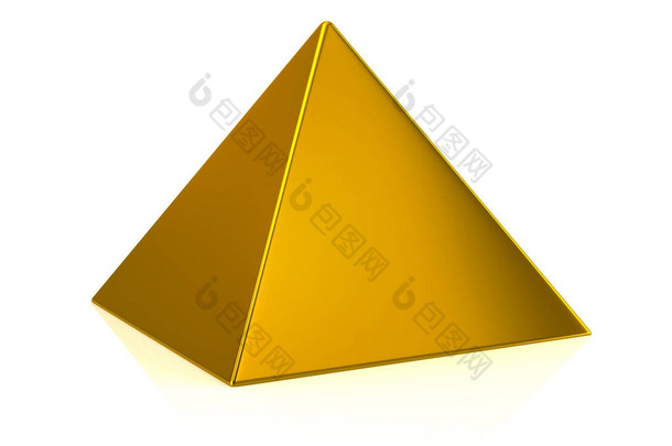 金黄金字塔3d 例证