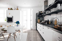 3d 美丽斯堪的纳维亚厨房设计渲染